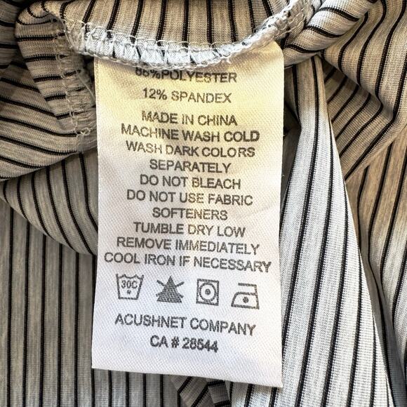 FJ Footjoy Polo Shirt Mens XXL Striped Gray Performance Wicking Golf Athletic - Picture 8 of 9